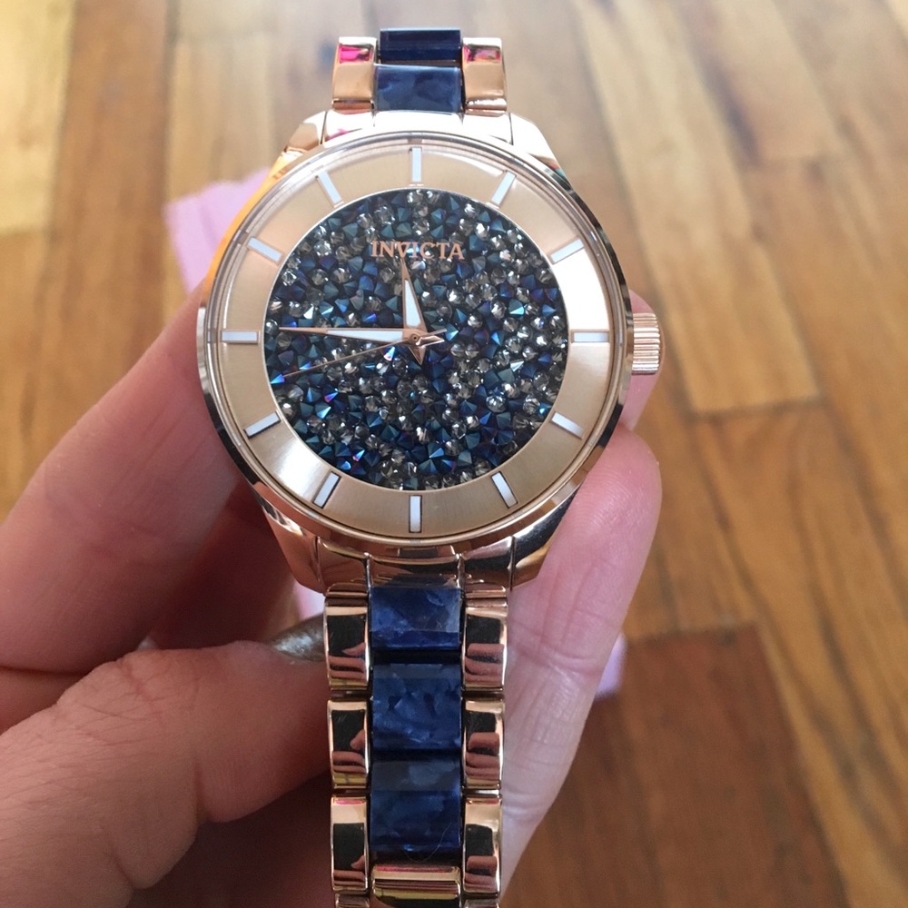 Brand new Invicta rose gold & navy watch